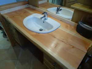 Plan de travail en bois massif